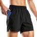 Haimont 5 Inch Mens Dry Fit Running Athletic Shorts with Pockets, Water Resistant Lightweight Gym Workout Exercise Shorts A-black Small