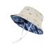 LANGZHEN Beach Sun Protection Hat for Baby Girls Adjustable Toddler Kids Hat Wide Brim Summer Play Hat with Chin Strap Beige - Fish 2-4 Years