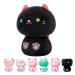 Mewaii 14'' Soft Cat Mushroom Plushie Stuffed Animal Plush Pillow Squishy Toy - Black Black Cat 14 Inch