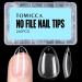 TOMICCA Short Almond Nail Tips 240Pcs Half Matte Soft Gel Nail Tips 12 Sizes Acrylic Pre-Shaped Nails Full Cover False Nails for Extension Nail