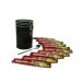 NY 3-in-1 White Coffee Sachets Individually Wrapped with Sugar 10 x 14g Bundle with Black Refillable Cannister and Latte Spoon Set for Home Desk or Travel