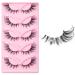 HERBENJOY Fluffy False Lashes Fake Eyelashes 5 Pairs Lash Extension with Small Pearl Decoration Cat Eye False Eyelashes 3D Faux Eyelashes for Costume Party Stage Performance Festival Celebrations