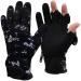 Drasry Neoprene Fishing Gloves Touchscreen 3 Cut Fingers Warm Cold Weather Waterproof Suitable for Men and Women Ice Fishing Fly Fishing Photography Motorcycle Running Shooting Black Medium
