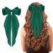 Wllhyf hair clips with a big loop long cock French band hairpins soft silky satin-hair spange metal-arch-node clips accessories of the 90s for women girls (green)