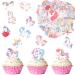 Catelves 80 pieces unicorn tortendeco edible unicorn cupcake decoration kuchendeko cake topper tortendendeko girl unicorn muffin decoration