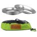 Bisgear 10.25 inch Stainless Steel Round Divided Plates Pack of 4 with Mesh Travel Bag - Lightweight BPA Free Sectioned Plates for Outdoor Camping (4pc)