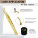 Eyelash Applicator - Rust-Free Eyelash Tweezers for Easy Application | Golden Eyelash Pliers with Brush - 1 PC for Artificial Eyelashes - Buy Online on SooperMarket.com