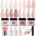 AZUREBEAUTY Dip Powder Nail Kit Starter All Season Nude Skin Glitter 4 Colors Dipping Powder Liquid Set Recycling Tray with Base & Top Coat Activator for French Nail Art Manicure Salon DIY at Home. Amber Glitter