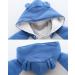 Baby Snowsuit Winter Romper | Cotton Jumpsuit with Detachable Hood | Cartoon Dinosaur Design | 6-9 Months Blue - Buy Online on SooperMarket.com