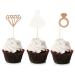 Unimall 24 pieces glitter bride cupcake topper wedding dress cake topper for wedding engagement bridal shower decorations its multicolored 4