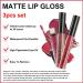 3Pcs Matte Lip Gloss Set Matte Liquid Lipstick Set Lip Stain Long-Lasting Waterproof Lipgloss Makeup Gift Lipsticks Set Vibrant Lips Set (10) #10 - Buy Online on SooperMarket.com