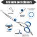 Jostift Dog & Cat Grooming Scissors Set | Curved Fur Scissors for Pets | Professional Round Cherry Blue Scissors - Buy Online on SooperMarket.com
