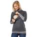 HAPPY MAMA Boutique Women's Maternity Nursing Jumper Sweeathirt 348 12-14 Graphite Melange & Black With Stars