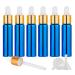 TIANZD 6 pieces 10 ml empty chrome blue dropper bottle pipette bottles with glass pipette 10 ml glass bottle with dropper pipette with gold screw cap for essential oils perfume oils blue 10 ml