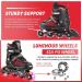 Caroma Adjustable Inline Skates with Light Up Wheels - Red Medium - Big Kid Size | Outdoor & Indoor Roller Blades for Kids, Youth, and Adults - Beginner Friendly - Buy Online on SooperMarket.com