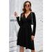 OUGES Women's Spring Casual Midi Dress - Long Sleeve V-Neck Floral Wrap Dress with Pockets - Buy Online on SooperMarket.com