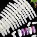 Flofia 240 pieces nail art tips presentation nail art display compartment nail tips practice nail polish presentation compartments natural color nature
