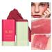 Ofanyia Cream Blush Stick Unique Roating Design Multi-Use Blush Stick for Lip and Cheek Tint Lightweight Easy to Blend Natural Cream Blusher Velvet Matte Texture Blush Face Stick Cruelty Free (02# Hot Red)