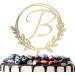 Vinisong Personalized Initial Letter B Golden Cake Topper - Rustic Wedding & Birthday Decoration - Buy Online on SooperMarket.com