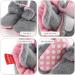 TMEOG Baby Booties Slippers | Infant First Walking Shoes | Winter Sock Crib Shoes for Boys Girls 0-18 Months | Light Grey Pink Furry | 6-12 Months - Buy Online on SooperMarket.com