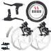 Farbetter Mechanical Bike Disc Brake Kit, Including Front and Rear Caliper, Brakes Cables, Brake Levers, 160mm Rotor, with Cable End Tips Caps, Rotating S-Hook Clips, Disc Rotor Adjuster Black