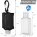 Jollsung Travel Size Hand Sanitizer Bottle Case Holder - 60ML/2 oz Flip Cap Reusable Bottles with Carabiner - Black - Buy Online on SooperMarket.com