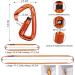 Karabiner Climbing Equipment Set - 2 UIAA Certified 25kN Auto Locking Carabiners + 2 23kN Nylon Ropes for Climbing Mountaineering & Hiking - Durable Orange & Black 4-Part Kit - Buy Online on SooperMarket.com
