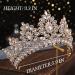 Baroque Gold Crystal Pearl Wedding Crown Tiara for Women and Girls - Elegant Rhinestone Hair Accessories - Buy Online on SooperMarket.com