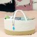 Casaphoria Large Baby Diaper Caddy Organizer - Nursery Storage Bin for Boys & Girls | Car Organizer - Cotton Rope Basket Portable Bag | Baby Shower Gift (White/Yellow 15.5 x10 x7) - Buy Online on SooperMarket.com