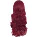 MapofBeauty 28 Inch Red Long Curly Synthetic Wig with Side Bangs for Women - Buy Online on SooperMarket.com