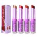 Gireatick 4pcs Two-tone Lipstick set 3 Matte + 1 Glitter Silky Texture Velvet Lipstick 2 in 1 Lipstick and Lip Liner for Long Lasting Bitten Lip-look Lip Makeup