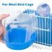 OOTDTY Bird Bath Box - Bird Cage Accessory for Small Birds - Blue Parakeet Bathing Tub with Water Injector - Buy Online on SooperMarket.com