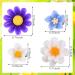 24 Flower Hair Clips for Women - Wedding Bridal Accessories in White, Yellow, Dark Purple, Light Blue - Elegant Barrettes for Bridesmaid, Party Wear - Buy Online on SooperMarket.com