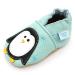 Dotty Fish Soft Leather Baby Shoes for Boys. Toddler Shoes. Non Slip. Animal Designs for Boys and Girls. 0-6 Months - 4-5 Years 3-4 Years Minty Blue Penguin