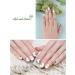 Semi Cured Gel Nail Strips in Blue - Long Lasting Waterproof Nail Wraps with Cuticle Stick, File, Wipes & Sealing - Pink Butterfly Design | EBANKU - Buy Online on SooperMarket.com