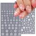White Flower Nail Decals | Cherry Blossom Leaves Nail Stickers | 3D Self-Adhesive Nail Art Supplies - Buy Online on SooperMarket.com