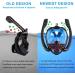 Full Face Snorkel Mask with Anti-Fog Wipes | 180 Panoramic HD View | Anti-Leak Dry Top Set for Snorkeling | Adults & Kids | Black & Blue | Large-X-Large - Buy Online on SooperMarket.com