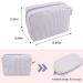 Seersucker Cosmetic Bag - Large Makeup Pouch Travel Toiletry Case | Purple Organizer for Women & Girls - Buy Online on SooperMarket.com