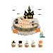 edible Halloween Scary Haunted House Stand Up Scene Made from Edible Wafer Card Perfect for Decorating Your birthday and Halloween Cakes- childrens kids party Standing Cupcake Cake Toppers 25 pieces