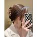 Large Tortoise Shell Claw Clips 3.5 Inch - Checkered French Design Hair Jaw Clamp for Women - 2 Pack - Buy Online on SooperMarket.com