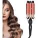 Electric Hair Waver Fast Heating 3 Barrel Curling Iron Wand Adjustable Hair Curler Waver Crimper Hair Styling Tool Hair Curling Wand (Gold 22mm) - Buy Online on SooperMarket.com