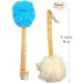 2-Pack Exfoliating Shower Loofah Body & Back Scrubber with Long Wooden Handle - Bath Brush On a Stick for Easy Reach - For Men & Women - Buy Online on SooperMarket.com