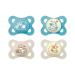MAM Original Day & Night Schnuller in the 4-Set Baby Schnuller made of sustainable & organic-renewable material sucker from MAM Skinsoft silicone with pacifier box 0-6 months B r/Otter/Hase/Moon Blue/Bear/Hase 0-6/ Silicone / day & night