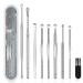 9 Pcs Ear Pick Earwax Removal Kit Ear Cleansing Tool Set Ear wax Removal Tool Ear Curette Ear Wax Remover Tool with a Cleaning Brush and Storage Box Medical Grade for Children and Adults Silver