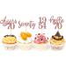 70th Birthday Cupcake Toppers - 24 Rose Gold Glitter Decorations for 1954 Birthday Party Accessories & Cake Decoration - Buy Online on SooperMarket.com