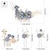 Toyvian 4pcs Rhinestone Hair Combs - Floral Bridal Headpiece with Crystals - Elegant Wedding & Evening Hair Accessories (Blue) - Buy Online on SooperMarket.com