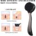 Black Charcoal Facial Cleansing Brush Set - 2Pcs Manual Face Brushes for Deep Cleansing, Exfoliating Pores, Massage, Makeup Removal and Skin Care - Buy Online on SooperMarket.com