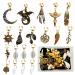 19 PCS Adjustable Hair Cuffs & Charms for Braids | Gold Hair Jewelry Set | Sun Moon Pterosaur Wing Shell Rose Leaf Hair Pendants | DIY Dreadlock Accessories - Buy Online on SooperMarket.com