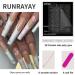 Runrayay Long Artificial Nails - Press-On Acrylic Tips in White Pink & Nude | Ballet-French Style with Nail Stones for Women & Girls - Buy Online on SooperMarket.com
