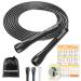 Springs rope adjustable for speed skipping pvc jump rope adult fitness for women men and children 3m light jump rope with training poster and ABS non -slip reached black